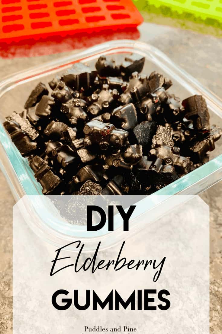 I absolutely love these homemade elderberry gummies for kids and adults alike. They are tasty and easy to make and completely all natural. I especially wanted to make DIY elderberry gummy bears for toddlers because they are notoriously hard to please when it comes to medicine. But these gummies are a great cold prevention for children and they think they are getting candy! #health #elderberrysyrup #healthy
