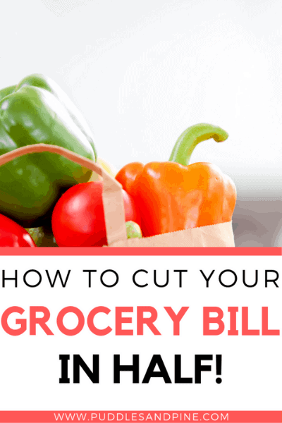 Check out these tips on how to cut your grocery bill in half! All it takes is a little prep work and you can learn how to spend less money on your groceries without sacrificing the quality of your food. You can eat better food for less money and have more money for the rest of your budget! #savemoney #grocery #savings