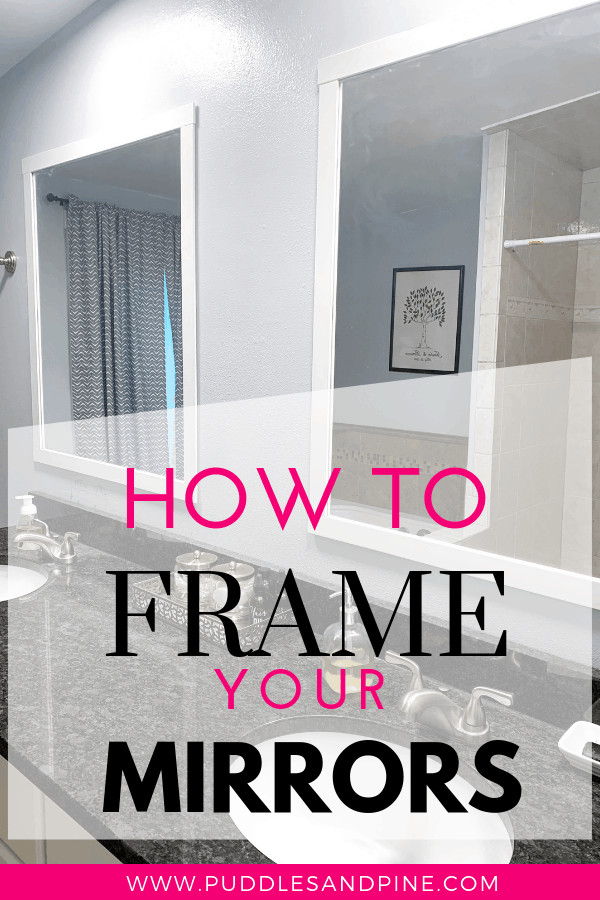 These cheap DIY framed mirrors are so easy to make, anyone can do it! As far as inexpensive bathroom decor ideas go, these easy DIY framed mirrors are a no brainer. I was looking for cheap farmhouse bathroom decor and stumbled on the idea of framing mirrors and I knew I could come up with a super simple way to do it. If you want to learn how to frame your mirrors the super lazy way, then keep reading!