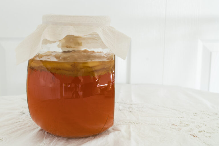 Jar of kombucha.